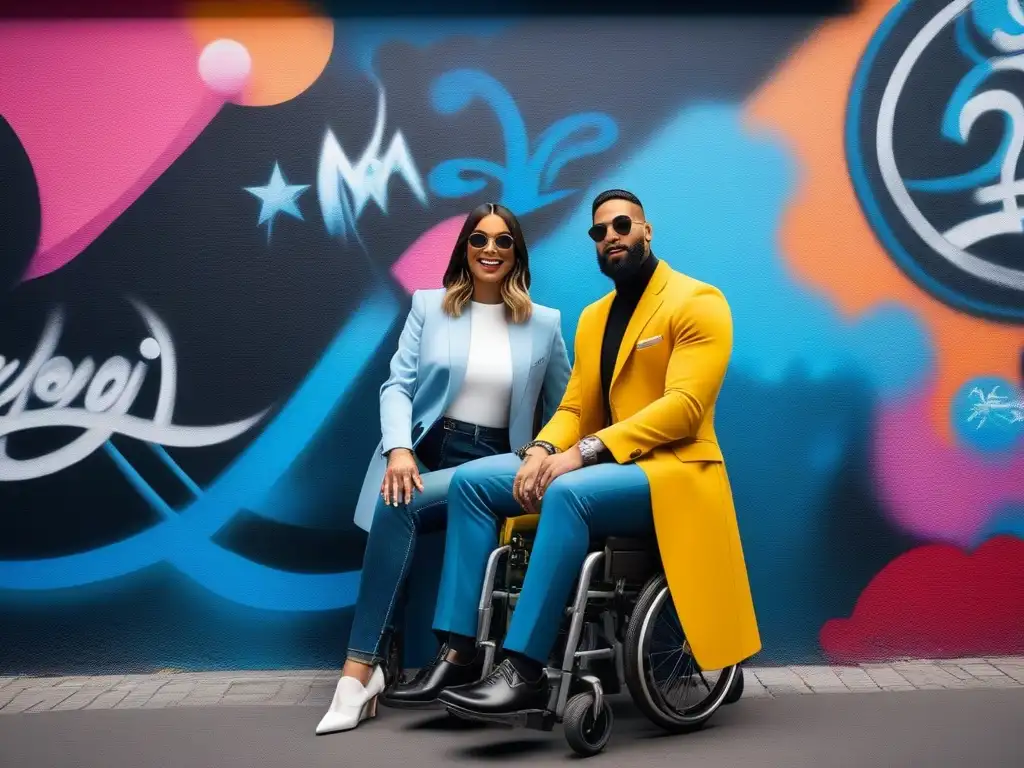 Un grupo de influyentes de moda con discapacidades deslumbra con outfits adaptativos y estilo único en un entorno urbano vibrante