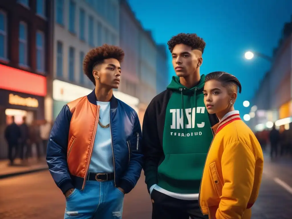 Moda infantil urbana: niños seguros en tendencia Un grupo de niños influenciadores de moda en una ciudad urbana