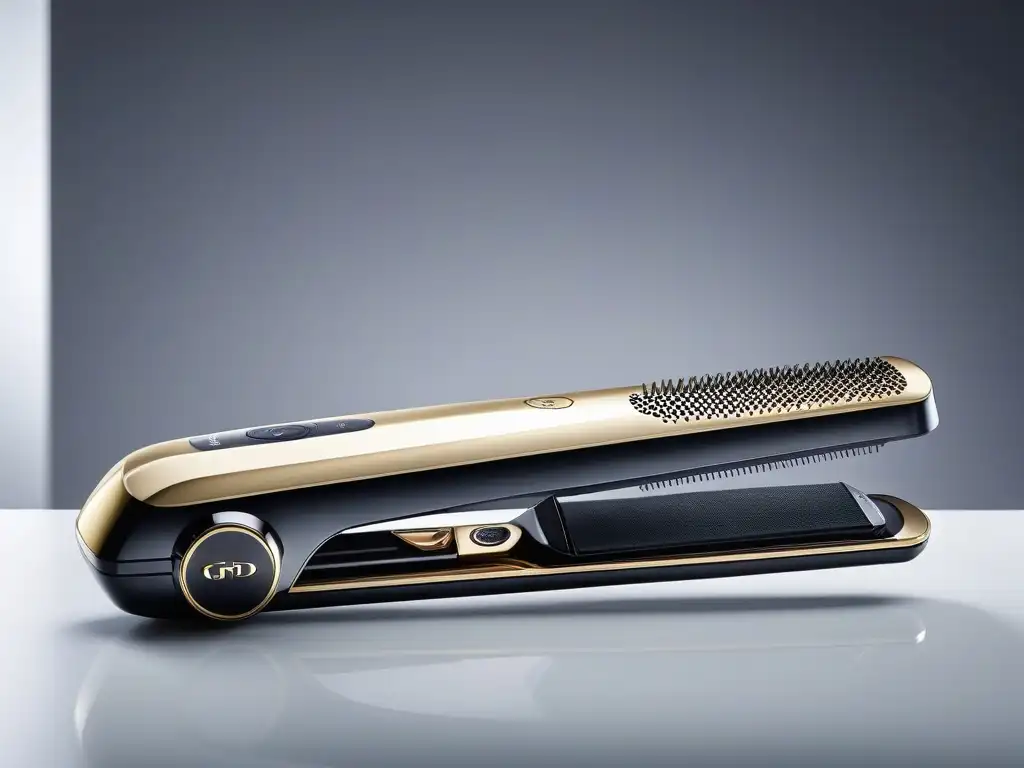 Comparativa: GHD vs Dyson Corrale - Tecnología y diseño de vanguardia Herramientas de belleza alta gama: Detalle exquisito de las planchas GHD y Dyson Corrale, resaltando su diseño innovador y calidad premium