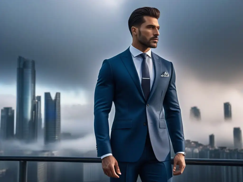 Elegancia urbana para hombres altos: guía de estilo Un hombre elegante destaca en la ciudad, mostrando estilo y sofisticación