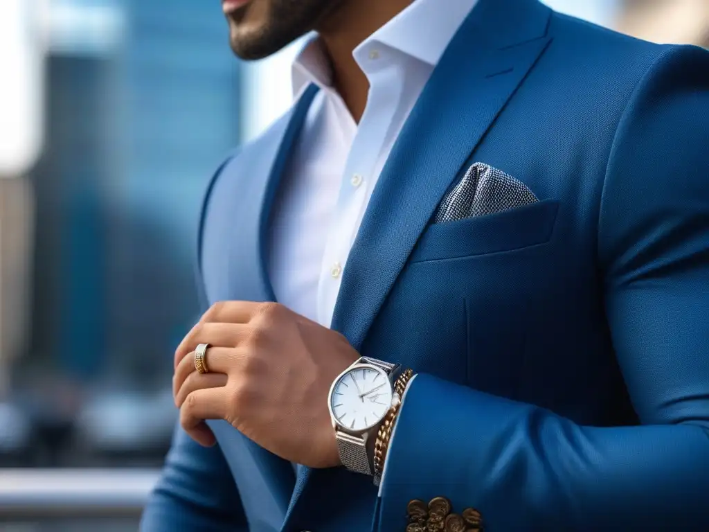 Estilo urbano: hombre elegante con accesorios modernos Un hombre petite con accesorios de estilo en un entorno urbano contemporáneo