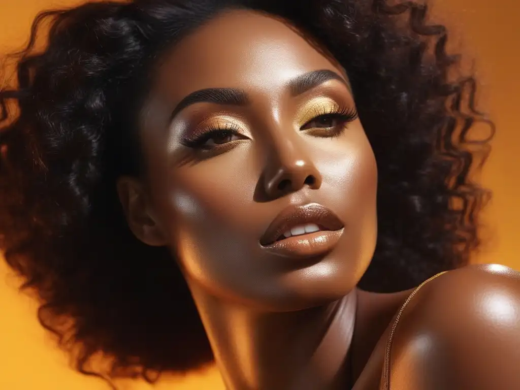 Radiante diversidad: cuerpo oils para todos los tonos y tipos de piel Una ilustración moderna detallada de diversas tonalidades y tipos de piel iluminadas por rayos de luz, resaltando la belleza de cada complexión única