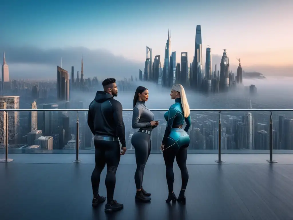 Revolution Wear: Moda inclusiva en ciudad futurista Una imagen 8k detallada de moda inclusiva para todos los cuerpos