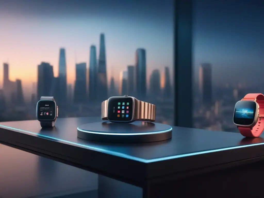 Diversidad tecnológica en la vida cotidiana: un retrato inclusivo en 8k Una imagen detallada de personas diversas usando tecnología wearable en actividades variadas, rodeadas de una ciudad futurista