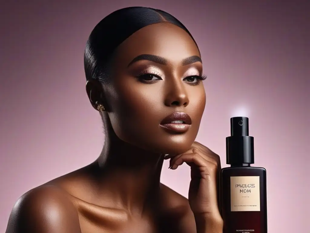 Rutinas de belleza personalizadas con productos de lujo Una imagen detallada de personas diversas aplicando productos de belleza de alta gama, destacando la personalización