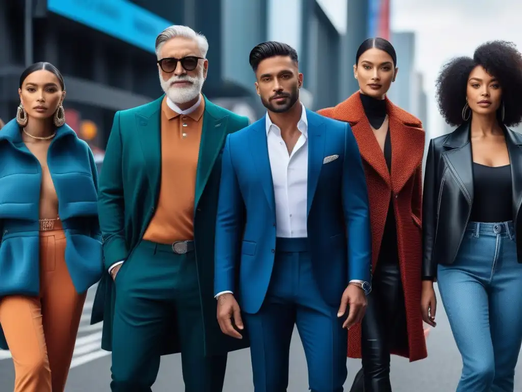 Moda adaptativa: diversidad y estilo en la ciudad del futuro Una imagen futurista de diversidad en la moda adaptativa para todos, reflejando estilo, funcionalidad e innovación