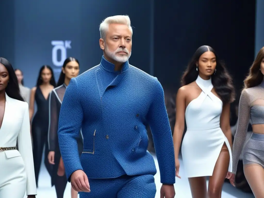 Desfile digital: moda inclusiva para todos los cuerpos Una imagen impactante de moda futurista con diversidad de cuerpos y estilos desfilando en una pasarela digital