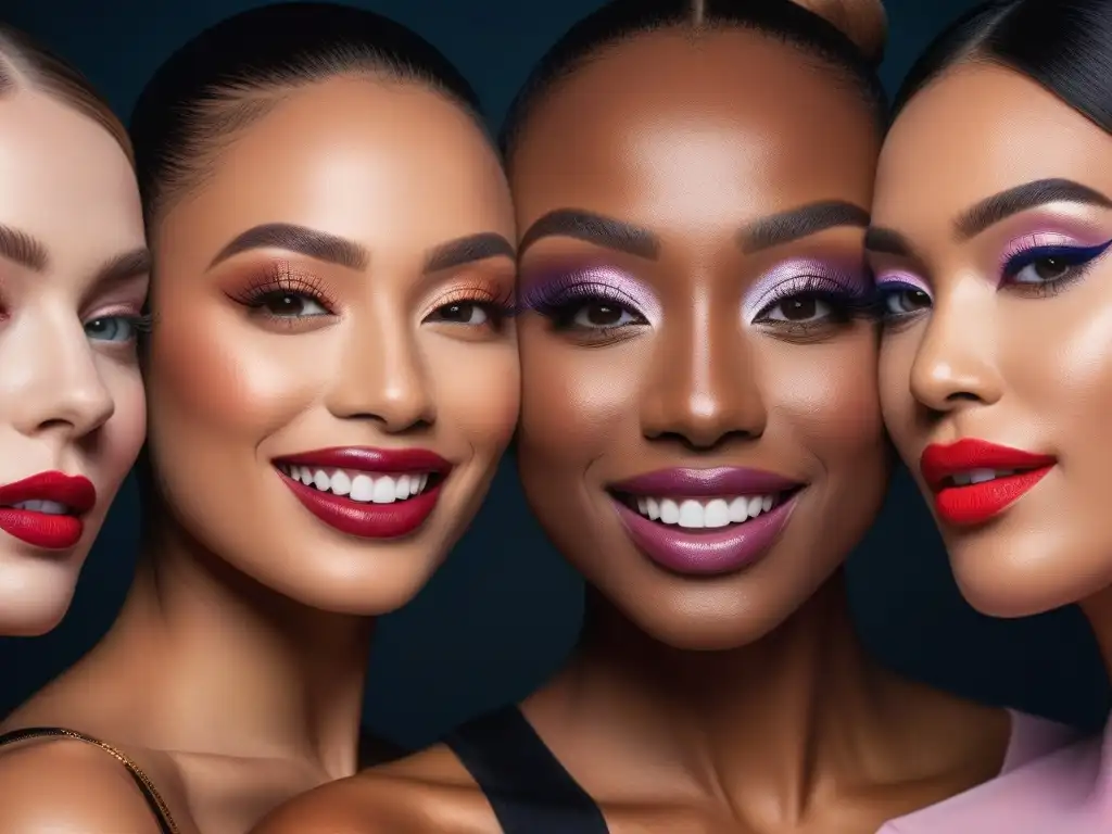 Diversidad y empoderamiento: sonrisas vibrantes con labiales inclusivos Una imagen impactante de sonrisas genuinas resaltadas por las mejores barras labiales inclusivas duraderas