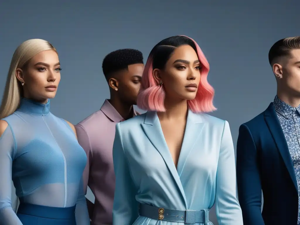 Moda inclusiva: diversidad y empoderamiento en atelier moderno Una imagen inclusiva y empoderada de cuerpos trans y no binarios en un atelier de moda moderno