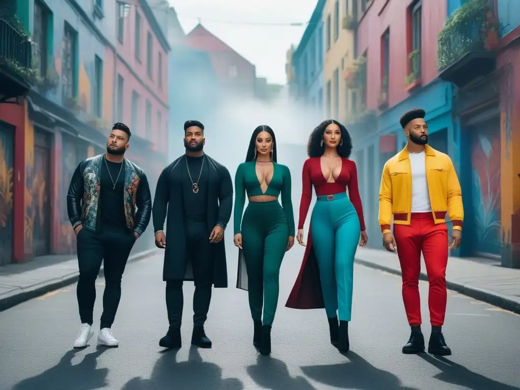 Influencers diversos en la ciudad: moda inclusiva y urbana Una imagen de influencers de moda diversos en la ciudad, reflejando la inclusividad y la diversidad de tallas y estilos