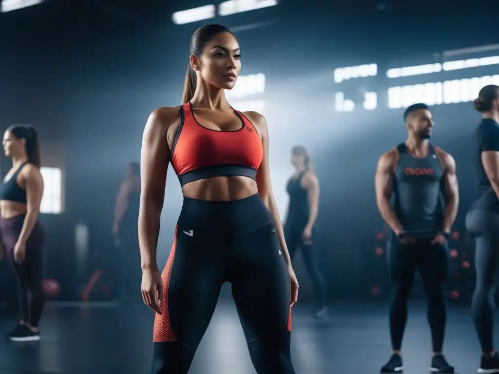 Activewear inclusivo en moderno gimnasio: diversidad y empoderamiento Una imagen inspiradora de diversidad y empoderamiento en un gimnasio moderno con luz natural