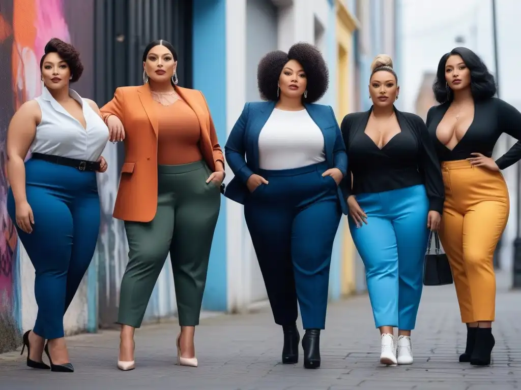 Moda plussize: diversidad y empoderamiento en la ciudad Una imagen inspiradora de diversidad y moda con 'Pantalones plus size para todos'