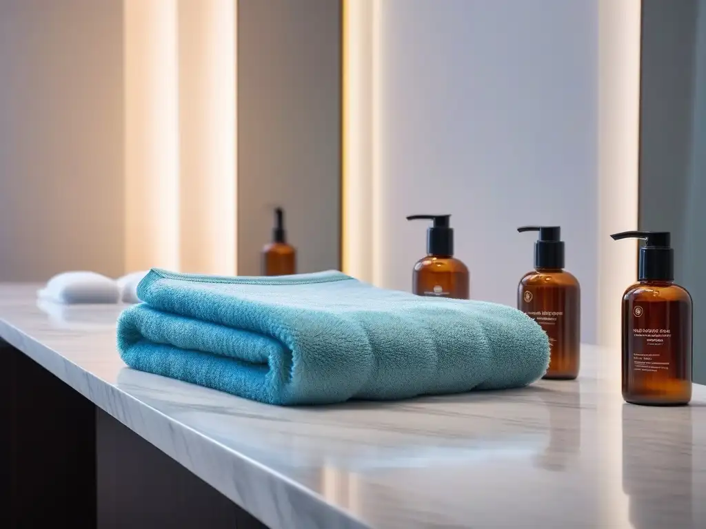 Exclusivo spa de lujo: diseño minimalista y relajación total Imagen de un lujoso spa con tratamientos de lujo para piel en un ambiente sereno y relajante