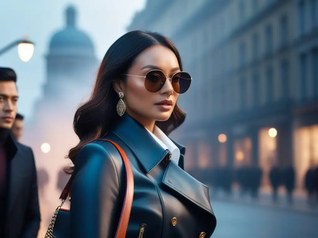 Grupo diverso con accesorios de lujo en ciudad moderna Una imagen de moda alta gama inclusiva: personas con accesorios lujosos, representando diversidad y estilo en la ciudad