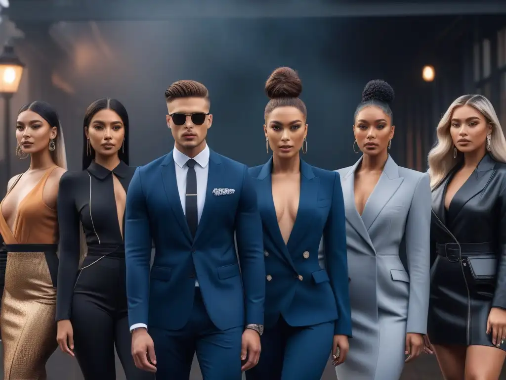 Estilo diverso y moderno: moda y belleza inclusiva Una imagen de moda diversa con personas seguras y elegantes de diferentes etnias y estilos corporales, mostrando looks modernos y únicos