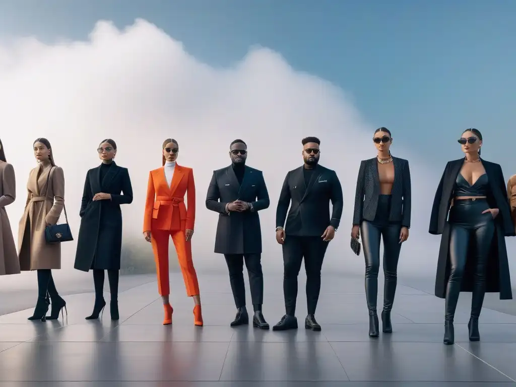 Moda tecnológica inclusiva: estilo y diversidad en un mundo futurista Una imagen de moda inclusiva para todos cuerpos en un entorno urbano futurista, con personas diversas usando gadgets de alta gama con confianza