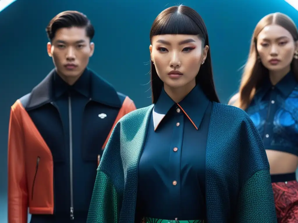 Desfile de moda inclusivo de Kenzo: diversidad y empoderamiento Una imagen de moda inclusiva para todos los cuerpos con modelos diversos exhibiendo con confianza la última colección de Kenzo