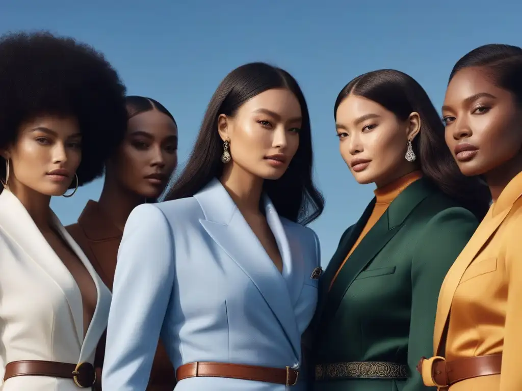 Desfile de moda inclusiva: diversidad y estilo en la ciudad Una imagen de moda inclusiva para todos los cuerpos con modelos diversos luciendo con confianza la línea de Ralph Lauren en una calle urbana chic