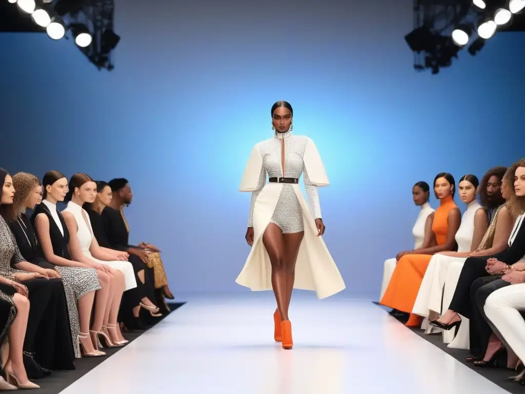 Desfile inclusivo: moda diversa y confianza en la pasarela Una imagen de moda inclusiva y diversa en una pasarela moderna