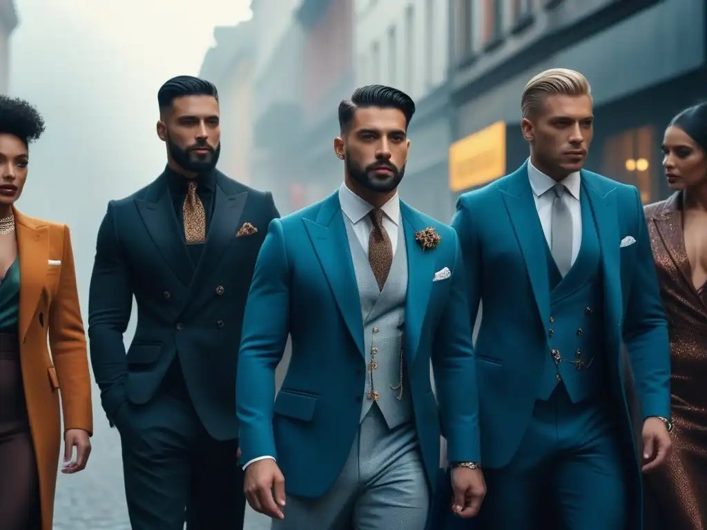 Revolución de estilos masculinos en la ciudad: diversidad y moda urbana Una imagen de moda inclusiva masculina redefiniendo masculinidad: hombres de distintas edades, razas y estilos caminan seguros por la ciudad