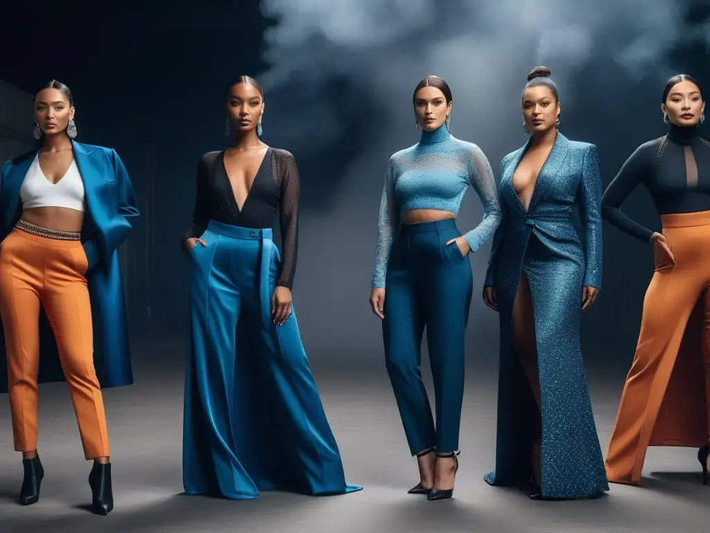 Moda inclusiva 2023: Diversidad y empoderamiento en la ciudad Una imagen de moda inclusiva 2023 con modelos diversos posando con confianza en prendas elegantes en un entorno urbano moderno y minimalista