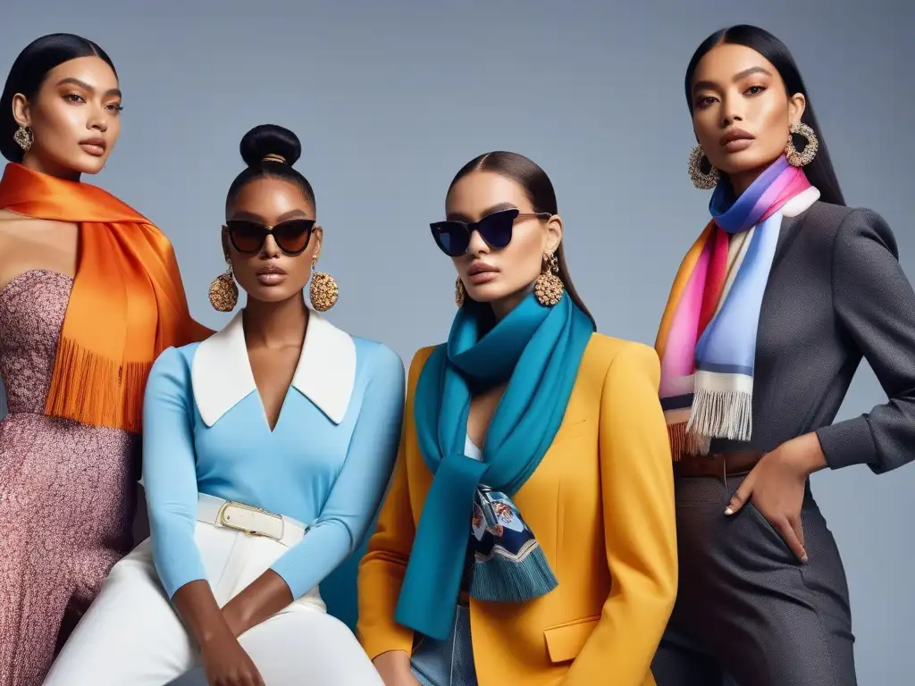 Moda inclusiva: diversidad y estilo en accesorios de tendencia Una imagen de modelos diversos en un estudio de moda, luciendo accesorios para sesiones de moda inclusiva con estilo y empoderamiento