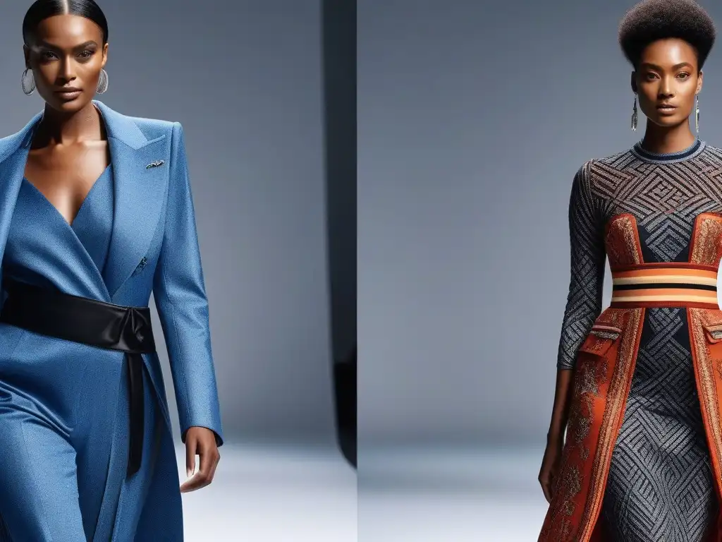 Moda inclusiva: Textiles innovadores en alta resolución Una imagen de modelos mostrando tejidos sostenibles en diseños inclusivos, representando diversidad y estilo en la moda