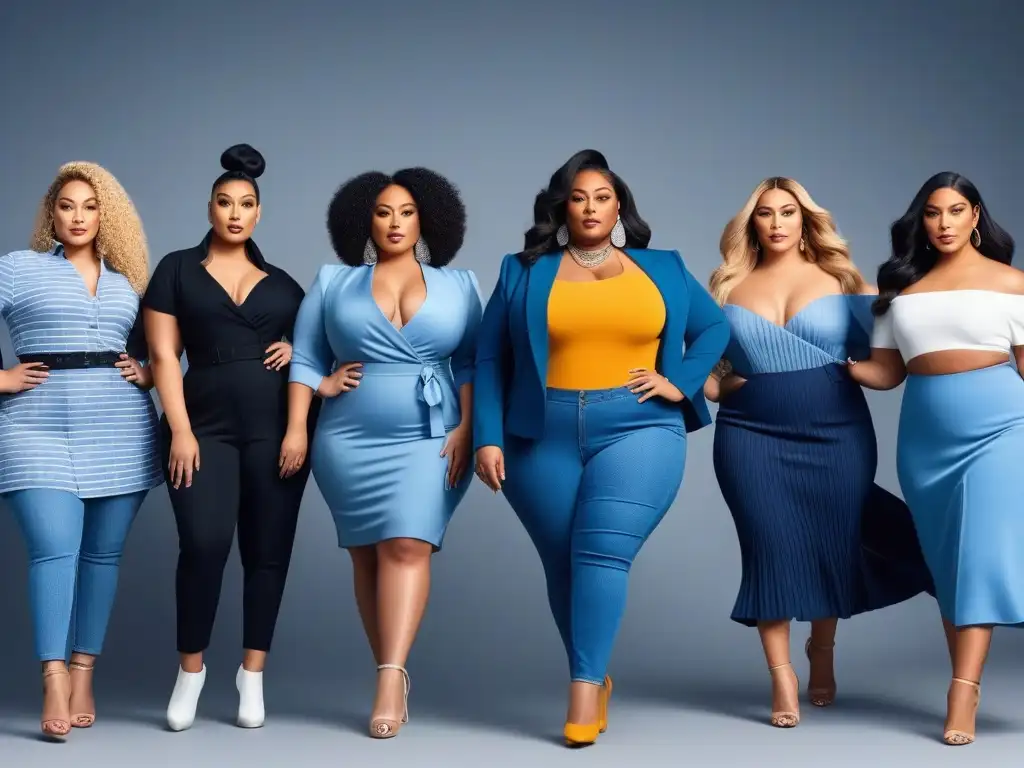 Moda plus size 2023: Estilo empoderado y diverso Una imagen moderna y elegante de personas seguras con ropa plus size tendencia 2023