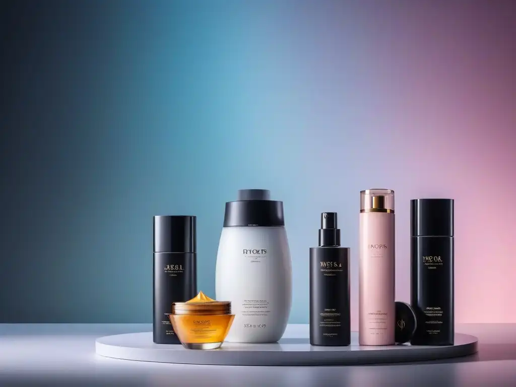 Empoderamiento y elegancia: diversidad en belleza de lujo Una imagen de alta resolución de personas diversas mostrando productos de belleza de lujo en un estudio moderno