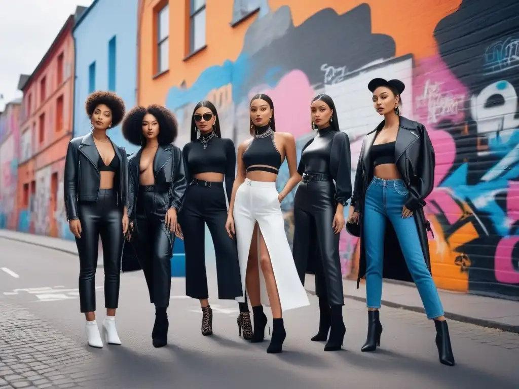 Moda Petite: Influencers de la moda urbana en acción Una imagen vibrante de influencers de Moda Petite en la ciudad, fusionando estilo y diversidad