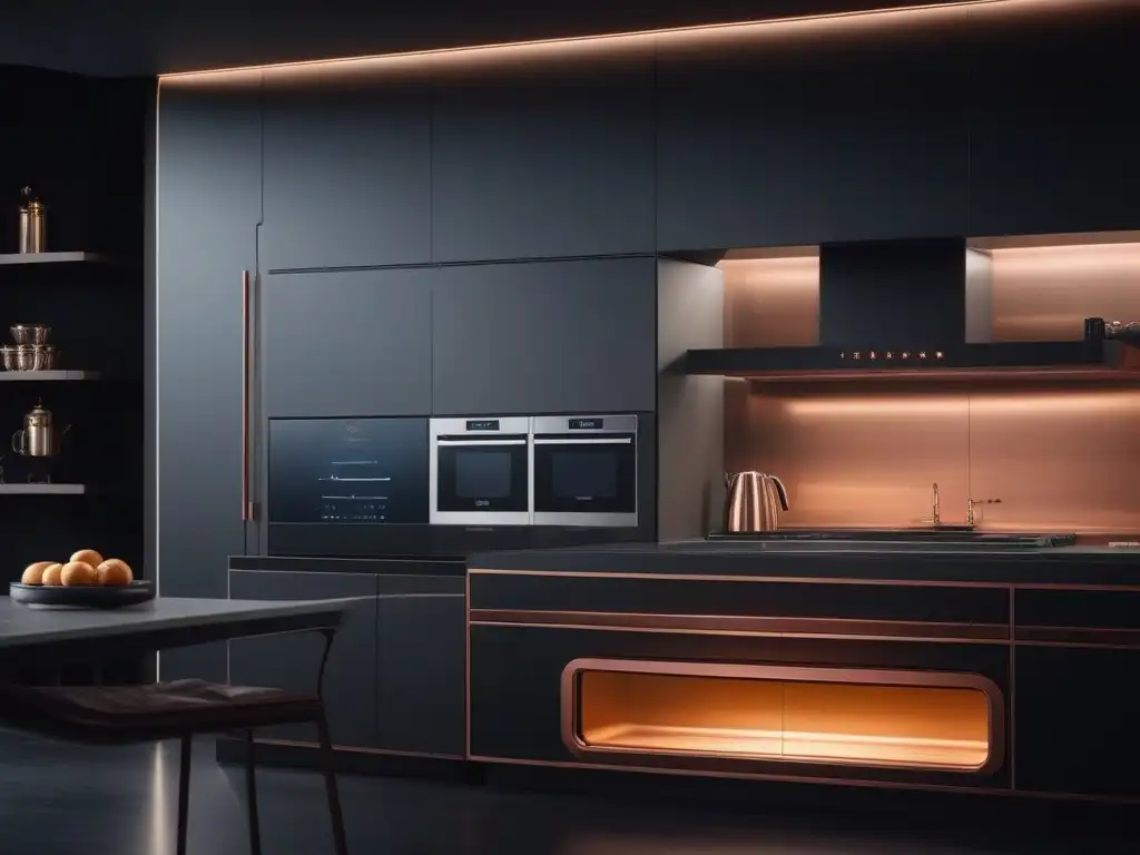 Cocina futurista de lujo con gadgets modernos Importancia de gadgets de cocina en la evolución culinaria