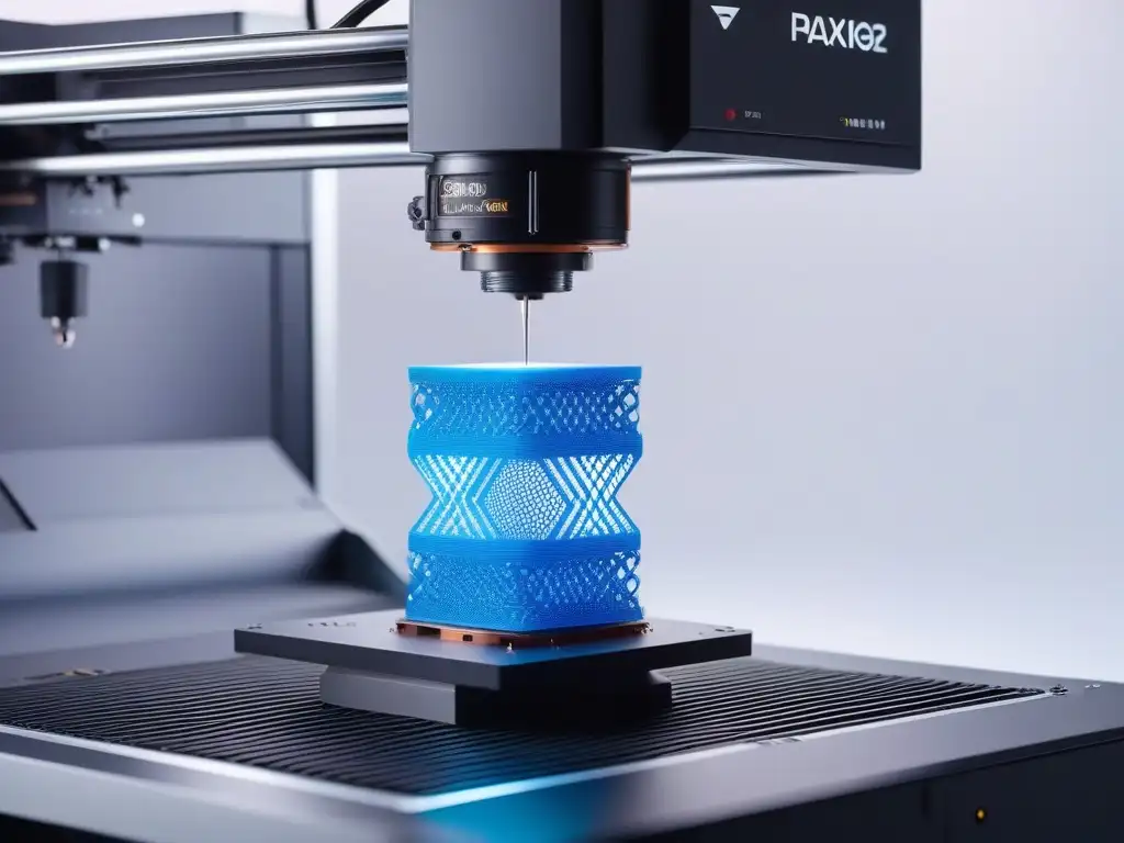 Innovación en la moda: Impresora 3D crea diseño vanguardista Una impresionante impresora 3D creando una prenda de moda innovadora con detalles intrincados
