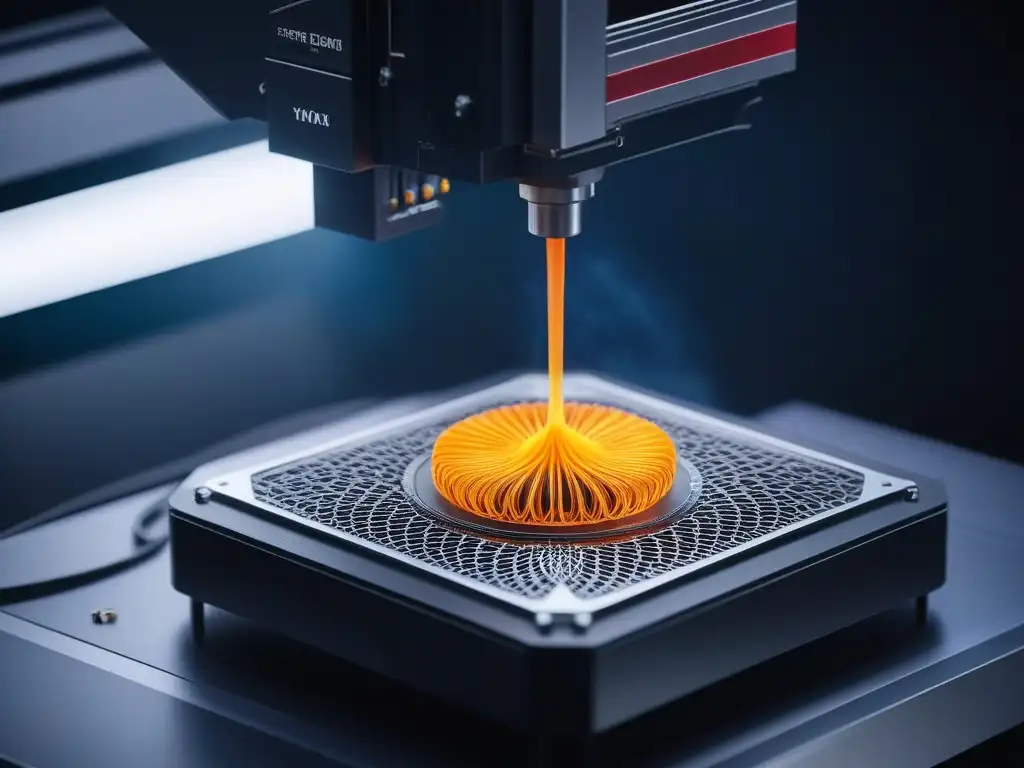 3D printer de moda creando diseño futurista Una impresionante impresora 3D creando una prenda de moda personalizada con tecnología de vanguardia