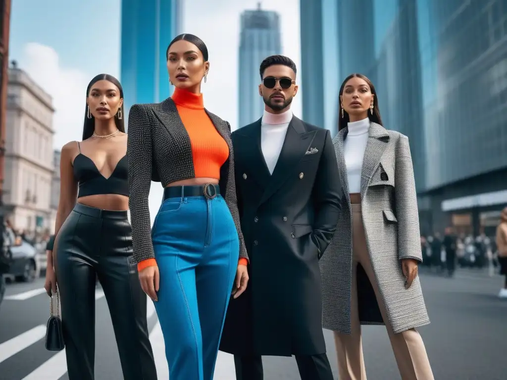 Influencers de moda altos en la ciudad: estilo único y vanguardista Influencers de moda altos inspirando con estilo y profesionalismo en la ciudad