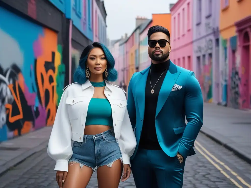 Influencers de moda: diversidad y estilo en la ciudad Influencers de moda en un ambiente urbano colorido, celebrando la diversidad y la aceptación con estilo y confianza