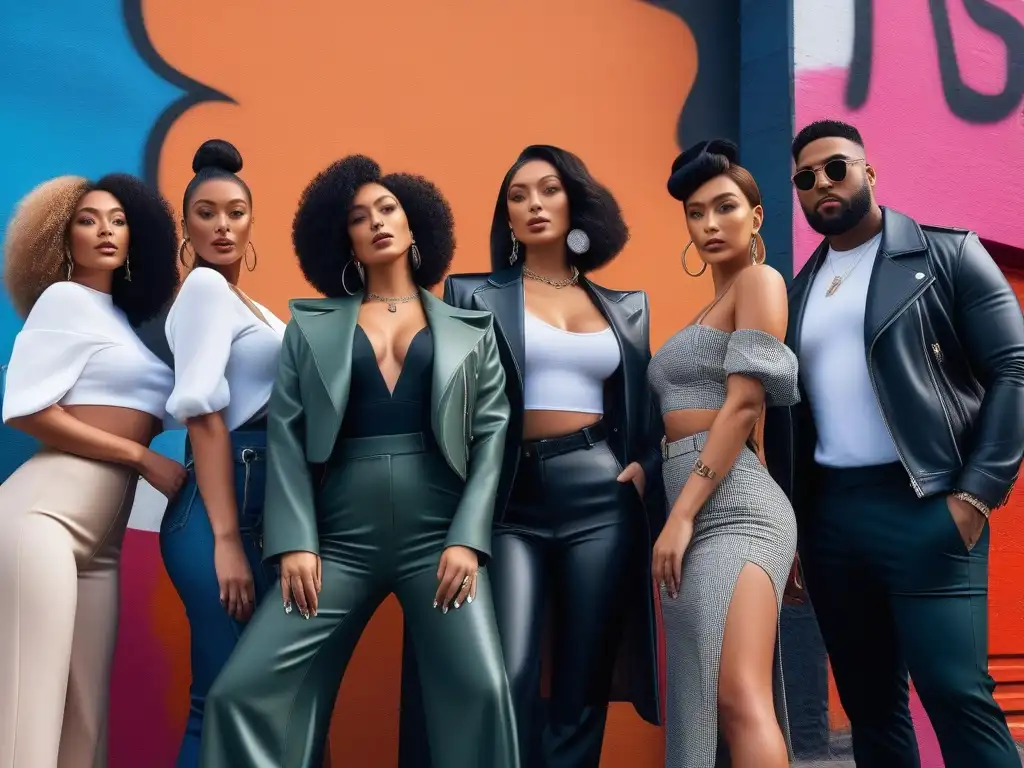 Influencers de moda empoderadas en la ciudad Influencers de moda con cuerpos diversos y marcas, posando con estilo en la ciudad