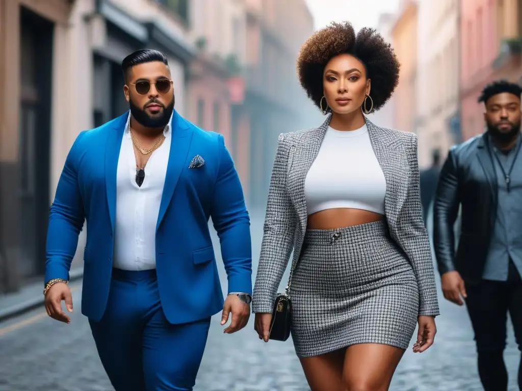 Moda inclusiva: Influencers empoderadas en outfits trendy Influencers de moda con cuerpos diversos y marcas, mostrando confianza y estilo inclusivo en la ciudad