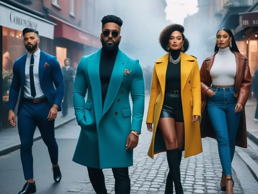 Influencers de la moda inclusiva unidos en la diversidad urbana Influencers de moda inclusiva en la ciudad, mostrando su estilo único y tendencias inclusivas