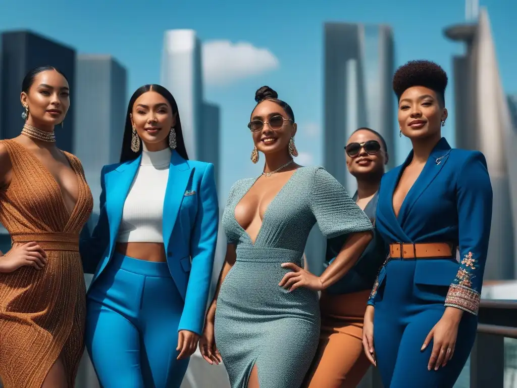 Influencers de moda: diversidad y estilo en la ciudad Influencers de moda, unidos en diversidad y aceptación, posan con estilo en la ciudad