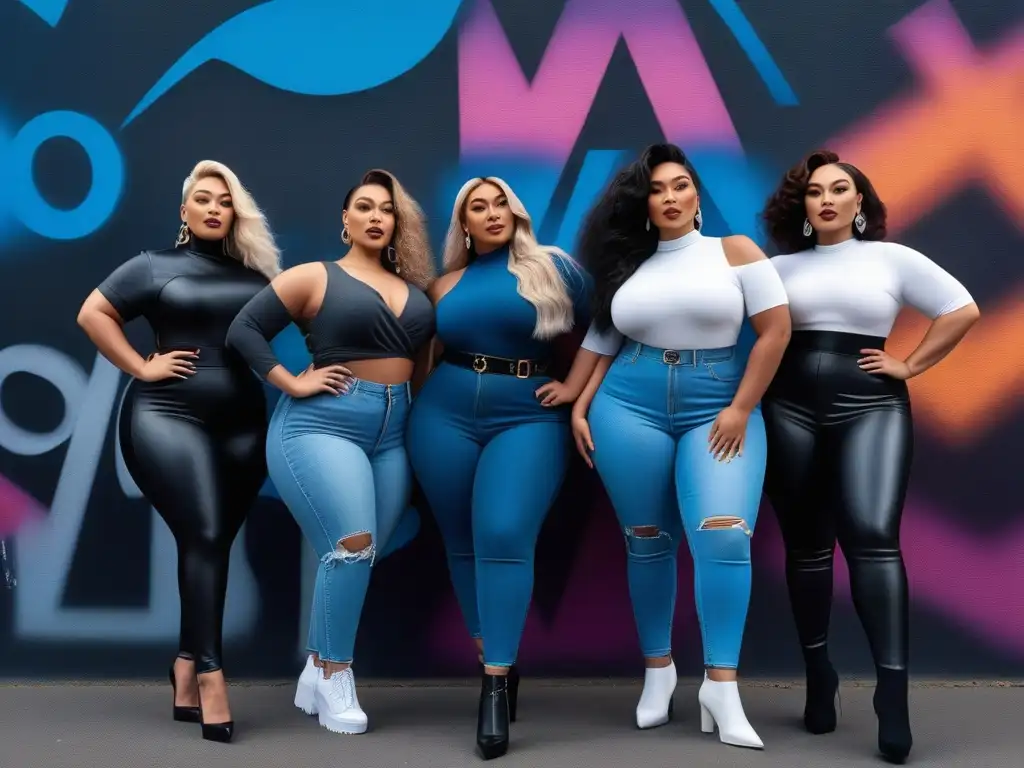 Influencers de moda plus size: diversidad y empoderamiento en la ciudad Influencers plus size tallas especiales exhiben empoderamiento y diversidad en moda urbana colorida