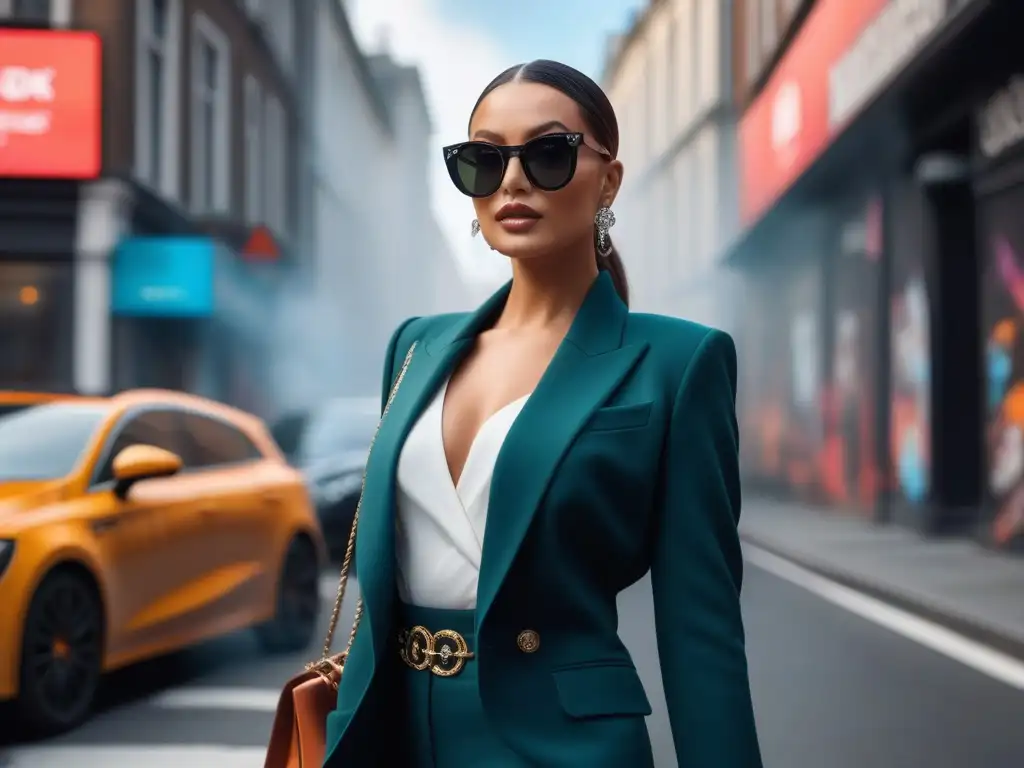 Estilo urbano: fashion icon petite deslumbrante en la ciudad Una fashion icon petite inspiradora camina confiada por la ciudad, fusionando estilo clásico con un toque urbano moderno