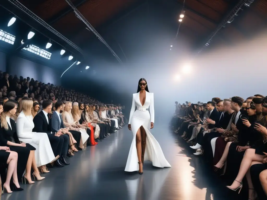 Desfile de moda Alexander McQueen: diversidad y empoderamiento Una representación inspiradora de la diversidad de tallas en moda con modelos seguros y elegantes desfilando en ropa de Alexander McQueen