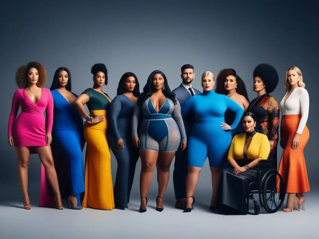 Moda adaptativa: diversidad y empoderamiento con estilo único Una inspiradora imagen de moda adaptativa para tallas especiales, con diversidad y empoderamiento en diseños únicos y coloridos