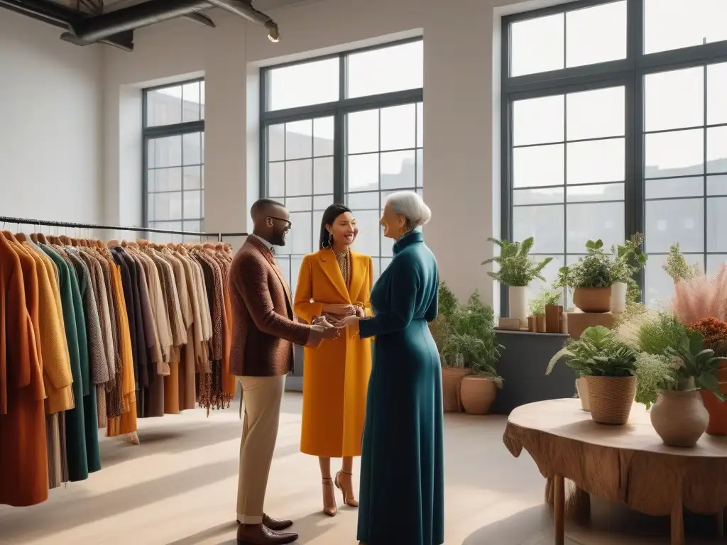 Intercambio de Ropa: Comunidad Eco-Fashion en Loft Chic Un intercambio de ropa para renovar estilo: diversidad, alegría y moda sostenible en un loft chic y luminoso