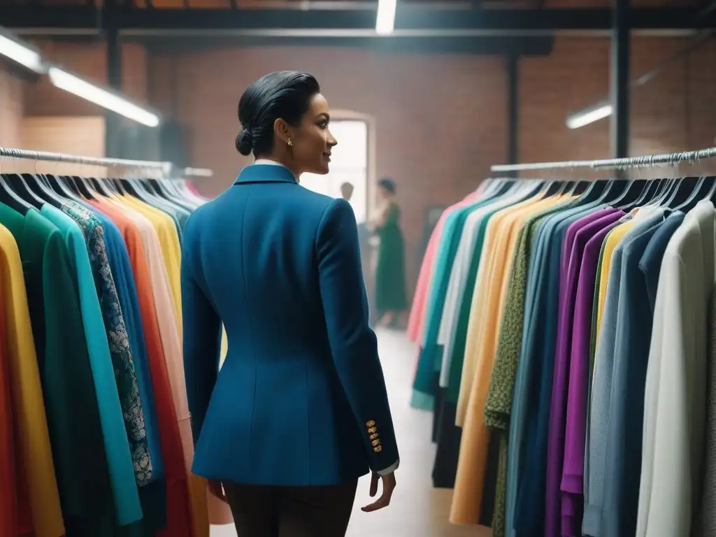 Intercambio de Ropa: Comunidad y Estilo en un Loft de Moda Intercambio de ropa para renovar estilo: Grupo diverso intercambia prendas en loft trendy lleno de coloridas prendas