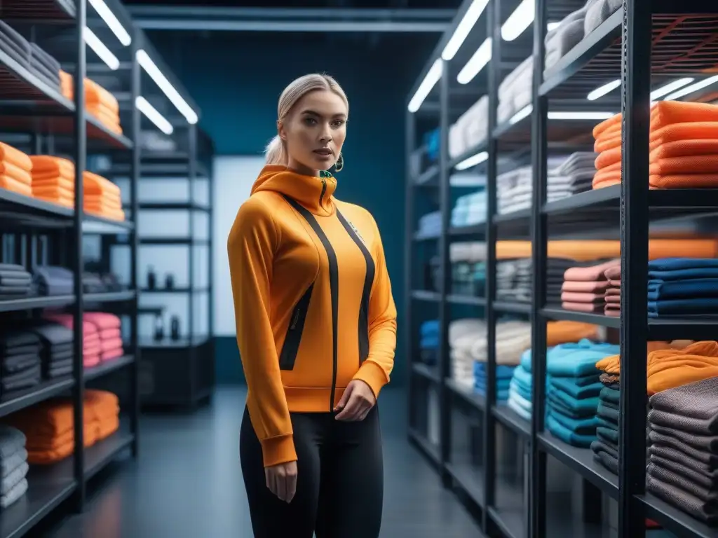 Moda inclusiva: joven con discapacidad sensorial luciendo un outfit trendy y cómodo en boutique sensorial Un joven con discapacidad sensorial viste ropa adaptada con estilo en una boutique luminosa