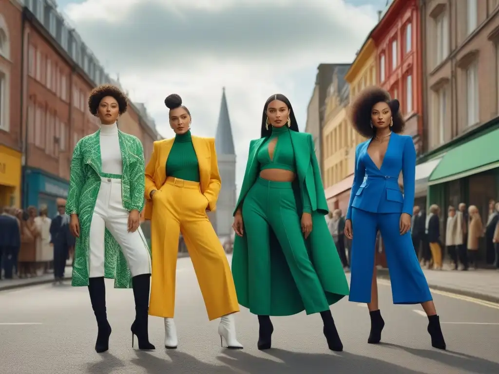 Moda sostenible: Estilo diverso en la ciudad Jóvenes diversos lucen moda segunda mano en la ciudad, reflejando importancia moda segunda mano diversidad