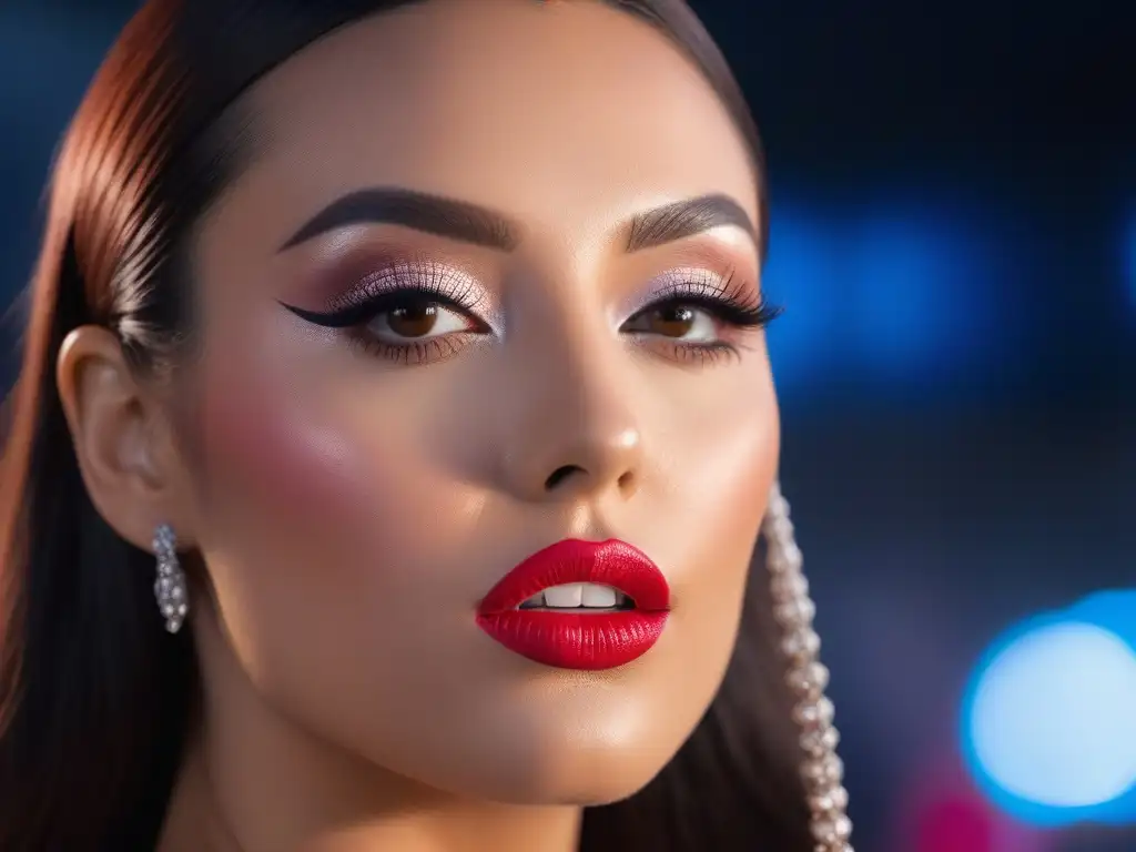 Lápiz labial de larga duración: intensidad sin transferencia Labiales no transfieren duración color: Detalle impactante de labios con lipstick vibrante y duradero, enfoque moderno y elegante