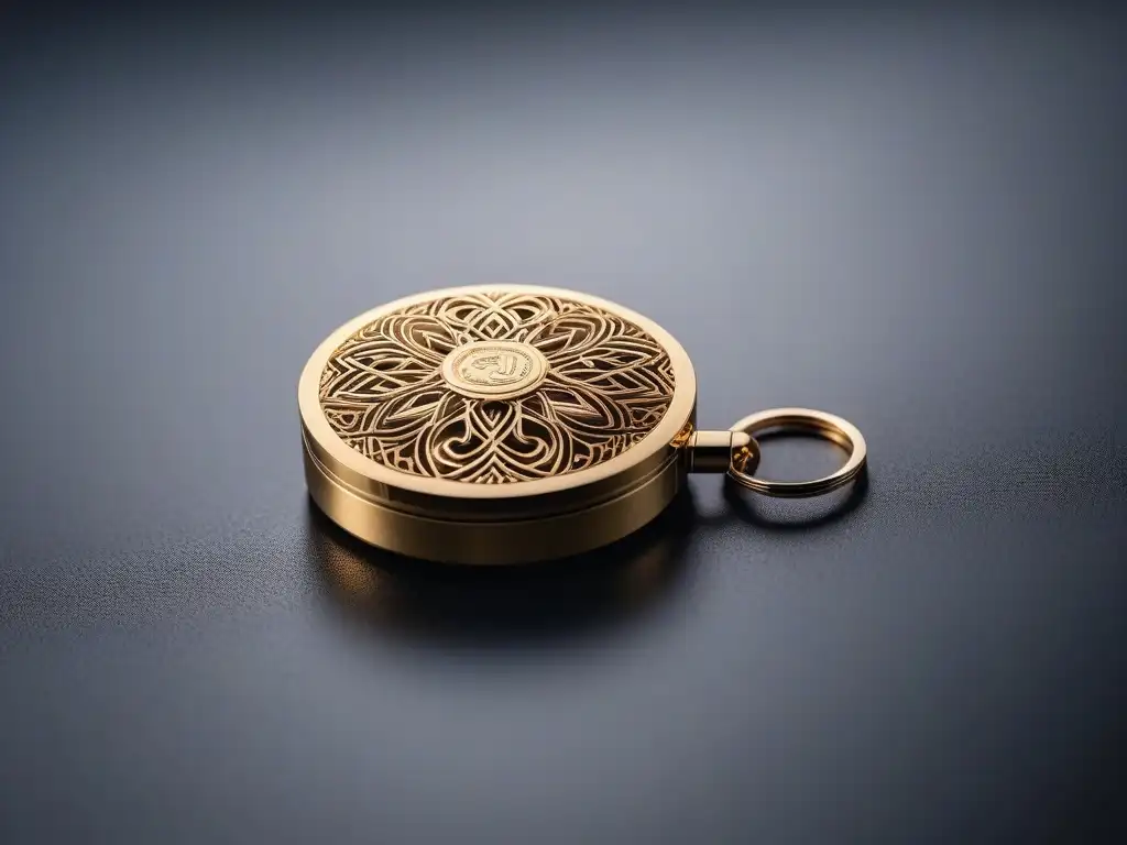 Llavero de diseñador de lujo: oro y cuero Un llavero de diseñador exclusivo en oro y cuero, con diseños intrincados y mecanismos innovadores, sobre fondo minimalista
