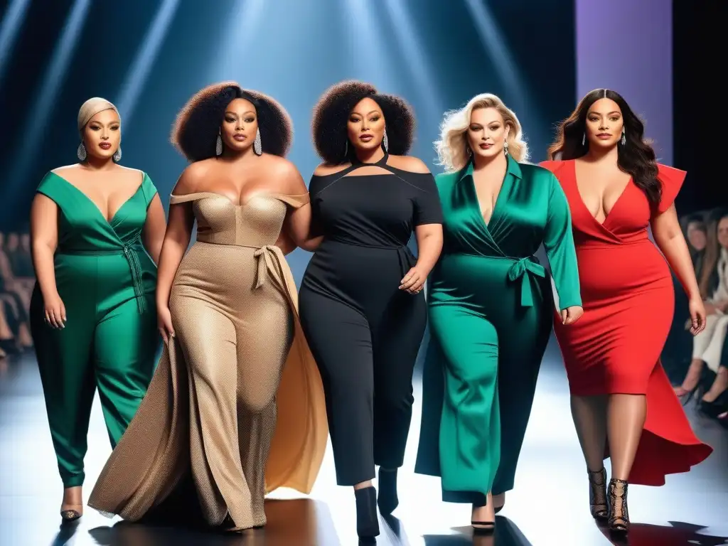 Desfile de moda plus size: celebridades empoderadas y con estilo Looks de celebridades plus size inspiración desfilando con confianza en pasarela glamurosa